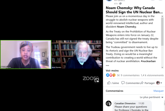 « Vers un monde libéré des armes nucléaires »: appel publié, conférence de presse et webinaire avec Noam Chomsky