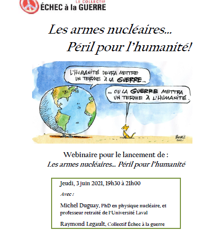 3 juin 2021 – WEBINAIRE : Les armes nucléaires : Péril pour l’humanité