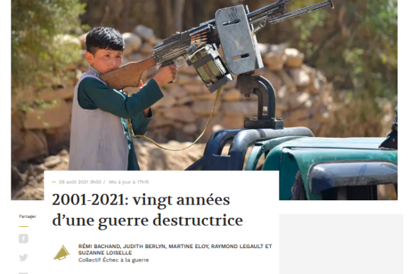 Lettre ouverte du 28-08-2021: 2001-2021 : Vingt années d’une guerre destructrice