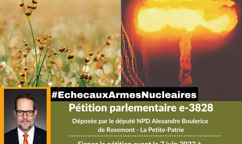 Appel à signer la pétition e-3828 sur le désarmement nucléaire