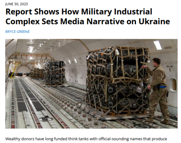 Un rapport montre comment le complexe militaro-industriel détermine le discours des médias sur l’Ukraine (Traduction)