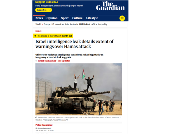 Une fuite des services de renseignement israéliens révèle l’étendue des avertissements concernant l’attaque du Hamas (traduction)
