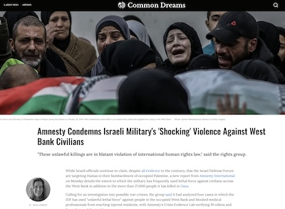Amnistie condamne la violence « choquante » de l’armée israélienne contre des civils en Cisjordanie (traduction)