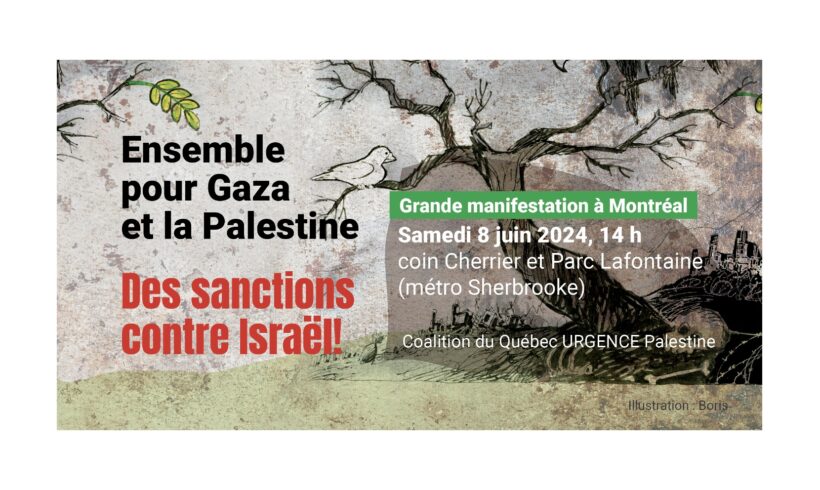 2e APPEL à la mobilisation de la Coalition du Québec URGENCE Palestine