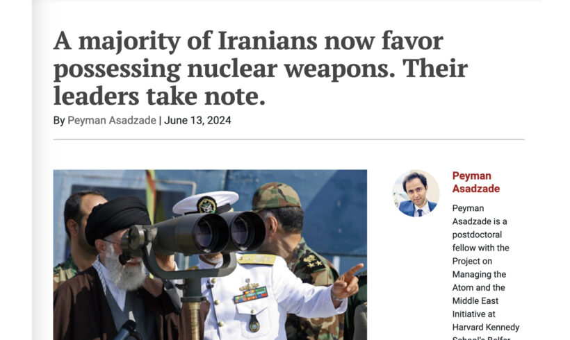 Une majorité de la population iranienne maintenant en faveur de la possession d’armes nucléaires – Leurs dirigeants en prennent note (traduction)
