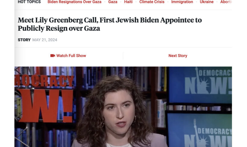 À la rencontre de Lily Greenberg Call, première employée juive nommée par Biden à démissionner publiquement à cause de Gaza (traduction)