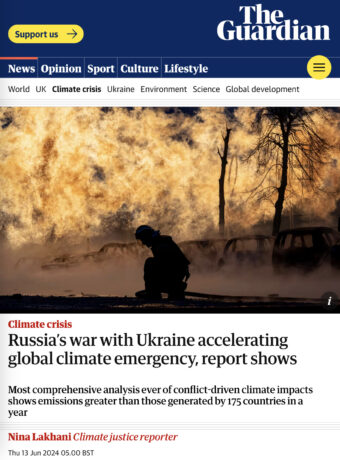 Russia’s war with Ukraine accelerating global climate emergency, report shows