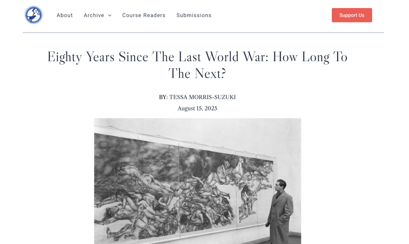 Quatre-vingts ans depuis la dernière guerre mondiale : combien de temps avant la prochaine? (traduction) Quatre-vingts ans depuis la dernière guerre mondiale : combien de temps avant la prochaine? (traduction)