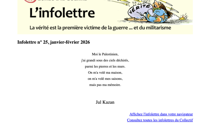 Infolettre no 25, janvier-février 2026 Infolettre no 25, janvier-février 2026