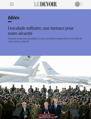 L’escalade militaire : une menace pour notre sécurité