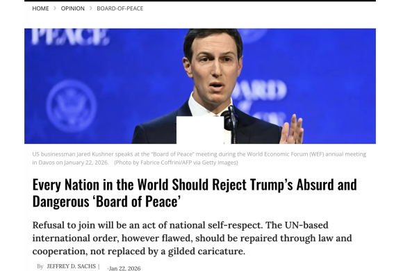 Tous les pays du monde devraient rejeter l’absurde et dangereux « Conseil de la paix » de Donald Trump (traduction)