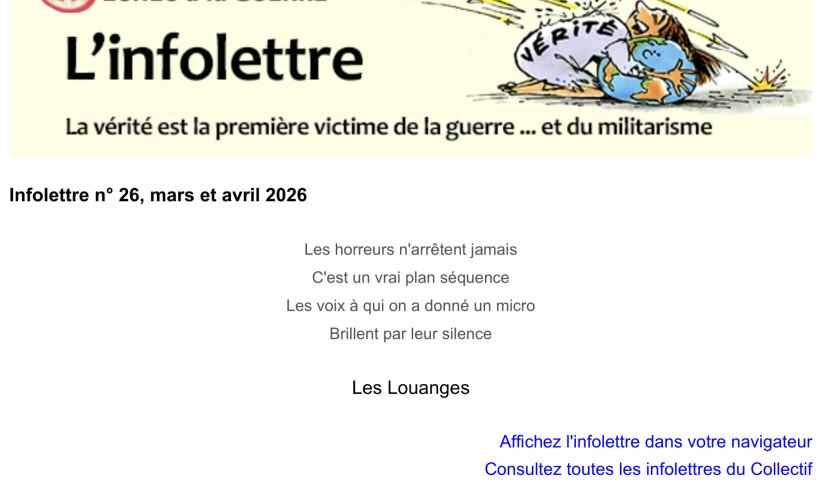 Infolettre no 26, mars-avril 2026