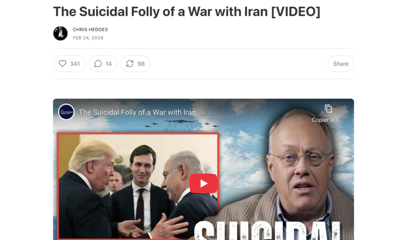 La folie suicidaire d&rsquo;une guerre avec l&rsquo;Iran (traduction)