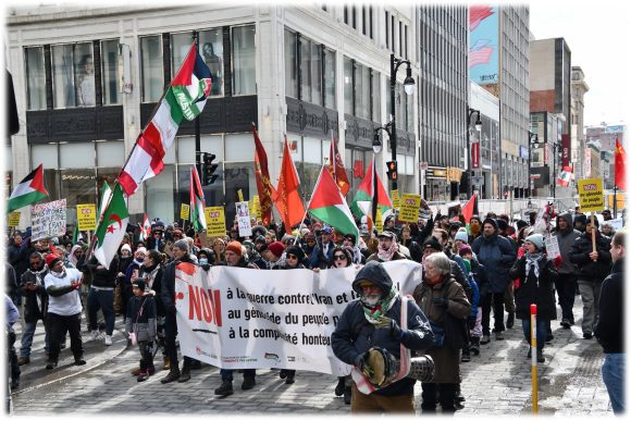 Tête de la manifestation (manifestation du 21 mars 2026 à Montréal)