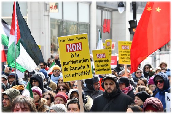 Non à la participation du Canada! (manifestation du 21 mars 2026 à Montréal)