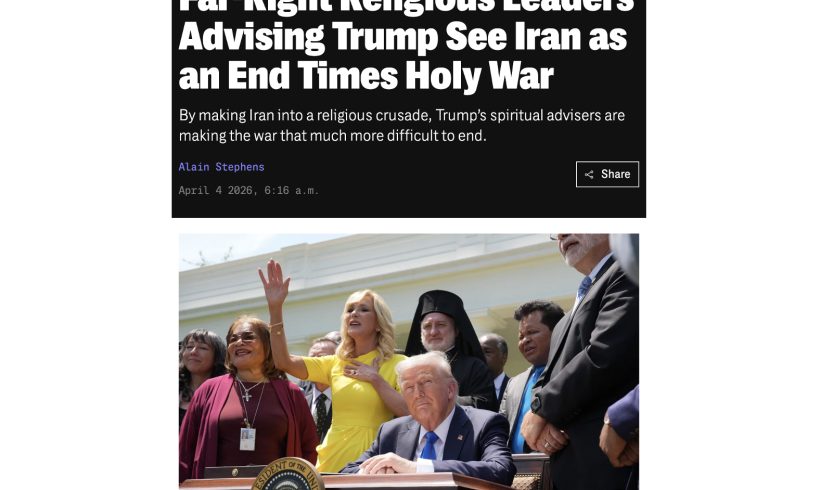 Les dirigeants religieux d’extrême droite – qui conseillent Trump – considèrent l’attaque contre l’Iran comme une guerre sainte de la fin des temps (traduction)