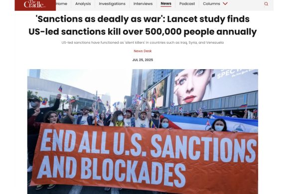 « Des sanctions aussi meurtrières que la guerre » (traduction)