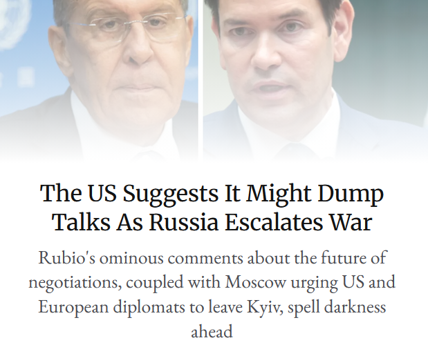 Les États-Unis laissent entendre qu’ils pourraient rompre les pourparlers alors que la Russie intensifie les combats (traduction) Les États-Unis laissent entendre qu’ils pourraient rompre les pourparlers alors que la Russie intensifie les combats (traduction)