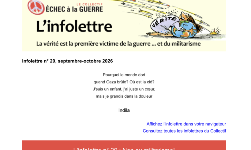 Infolettre no 29, septembre-octobre 2026